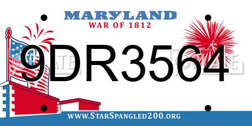 9DR3564 Maryland License Plate
