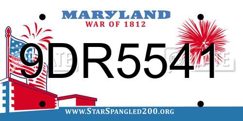 9DR5541 Maryland License Plate