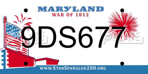 9DS677 Maryland License Plate
