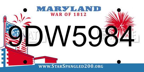 9DW5984 Maryland License Plate