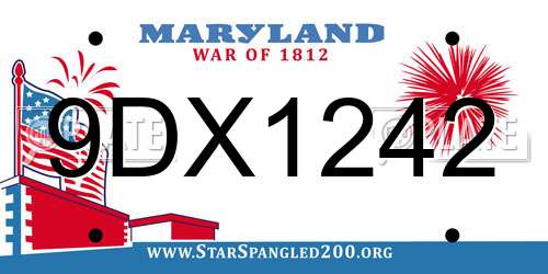 9DX1242 Maryland License Plate