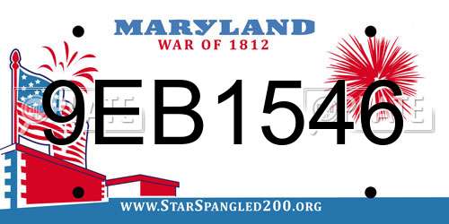 9EB1546 Maryland License Plate