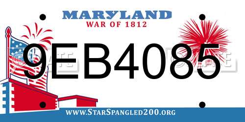 9EB4085 Maryland License Plate