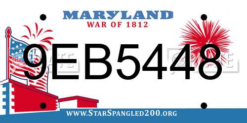 9EB5448 Maryland License Plate