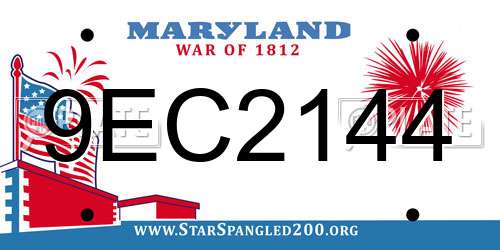 9EC2144 Maryland License Plate