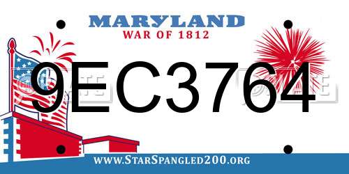 9EC3764 Maryland License Plate