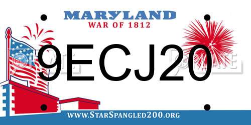 9ECJ20 Maryland License Plate