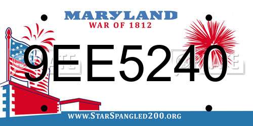 9EE5240 Maryland License Plate