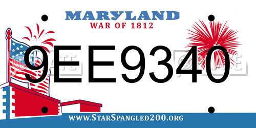 9EE9340 Maryland License Plate