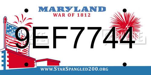 9EF7744 Maryland License Plate
