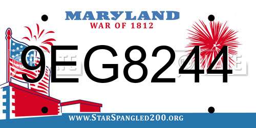 9EG8244 Maryland License Plate