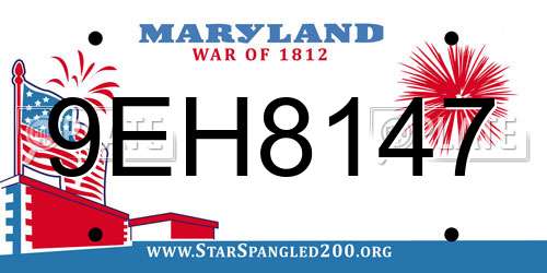 9EH8147 Maryland License Plate