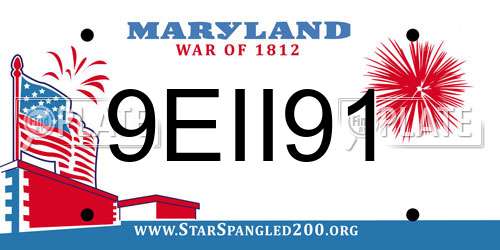 9EII91 Maryland License Plate