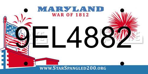 9EL4882 Maryland License Plate