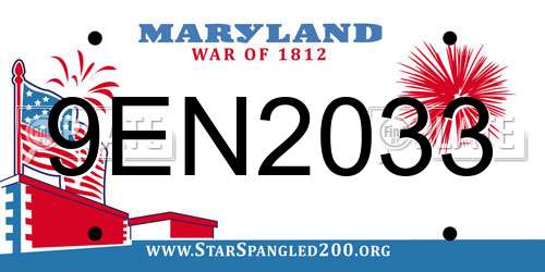 9EN2033 Maryland License Plate