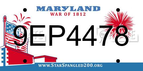 9EP4478 Maryland License Plate