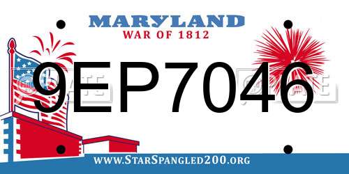 9EP7046 Maryland License Plate