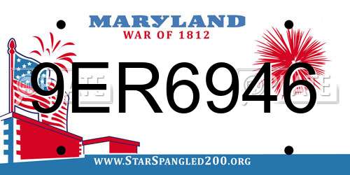 9ER6946 Maryland License Plate