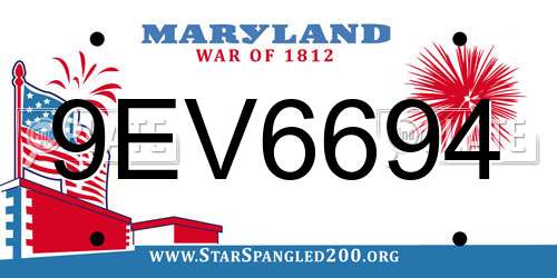 9EV6694 Maryland License Plate
