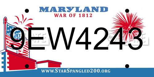 9EW4243 Maryland License Plate
