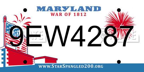 9EW4287 Maryland License Plate