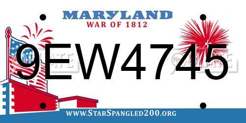 9EW4745 Maryland License Plate
