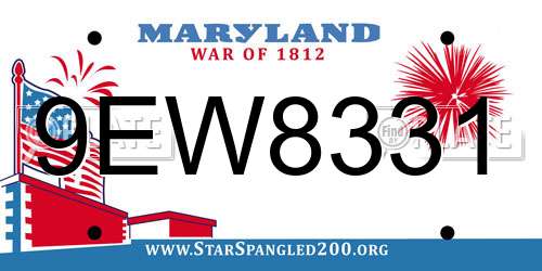 9EW8331 Maryland License Plate