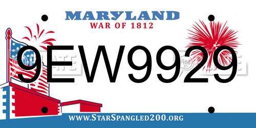9EW9929 Maryland License Plate