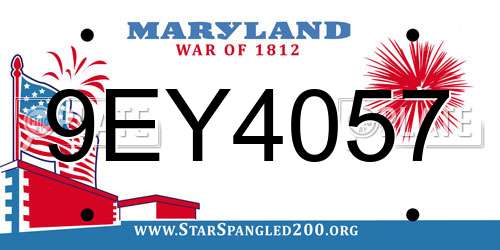9EY4057 Maryland License Plate