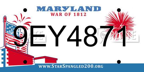 9EY4871 Maryland License Plate