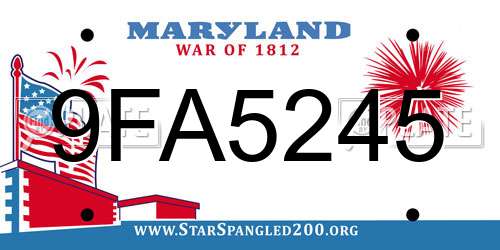 9FA5245 Maryland License Plate