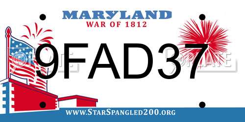 9FAD37 Maryland License Plate