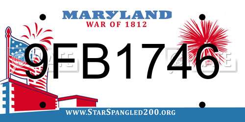 9FB1746 Maryland License Plate