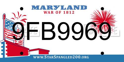 9FB9969 Maryland License Plate