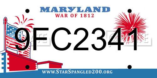 9FC2341 Maryland License Plate