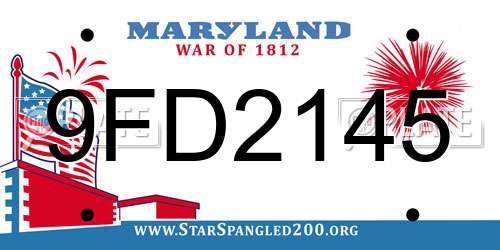 9FD2145 Maryland License Plate