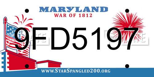 9FD5197 Maryland License Plate