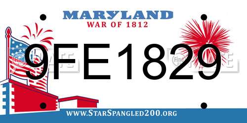 9FE1829 Maryland License Plate