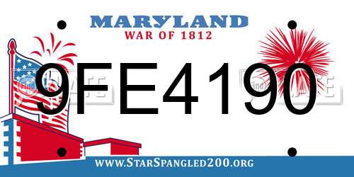 9FE4190 Maryland License Plate
