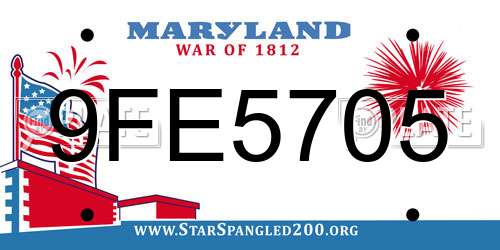 9FE5705 Maryland License Plate
