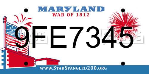 9FE7345 Maryland License Plate