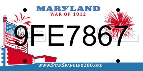 9FE7867 Maryland License Plate