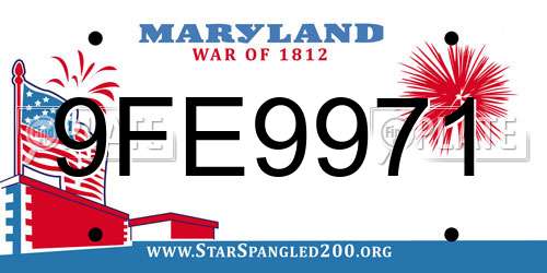 9FE9971 Maryland License Plate