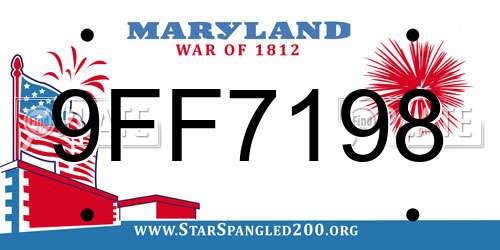 9FF7198 Maryland License Plate