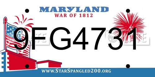9FG4731 Maryland License Plate