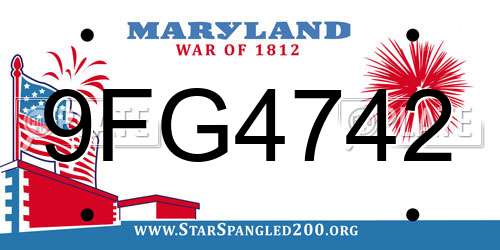 9FG4742 Maryland License Plate