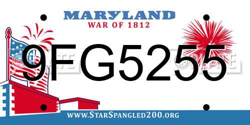 9FG5255 Maryland License Plate
