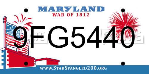 9FG5440 Maryland License Plate