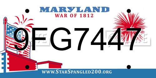 9FG7447 Maryland License Plate
