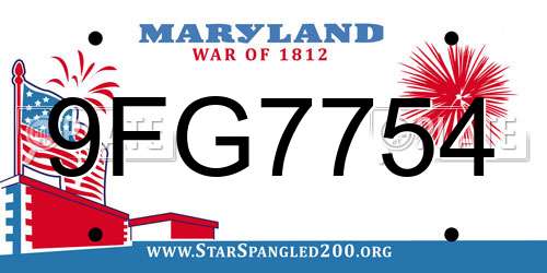 9FG7754 Maryland License Plate